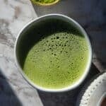 Traditional Matcha Latte in a small bowl.