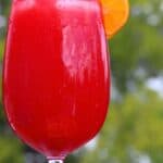 Watermelon ginger-lime infusion in a glass.
