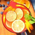 Watermelon citrus splash infusion in a pitcher.