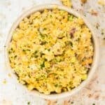 Chickpea salad in a bowl.