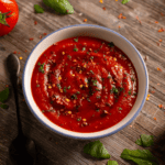 Pizza sauce in a bowl.