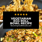 Vegetarian egg roll in a bowl.