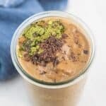 Chocolate Matcha Smoothie in a glass.
