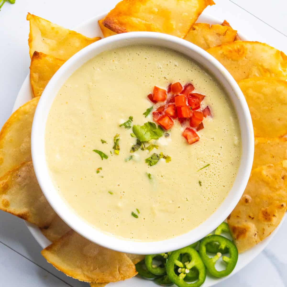 Creamy tomatillo salsa with chile de árbol