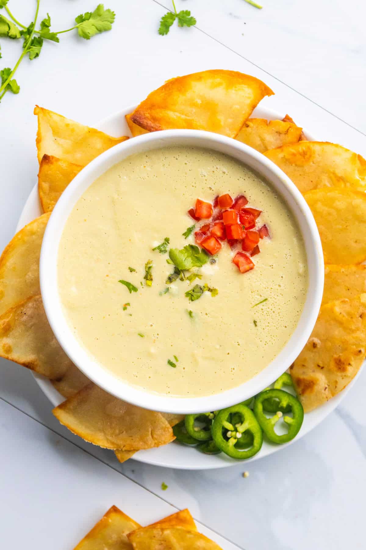 Creamy tomatillo salsa with chile de árbol