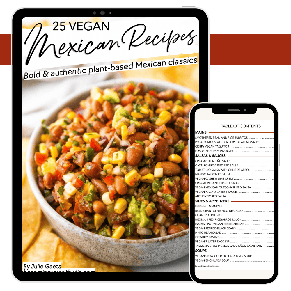 25 Vegan Mexican Recipes eBook cover.