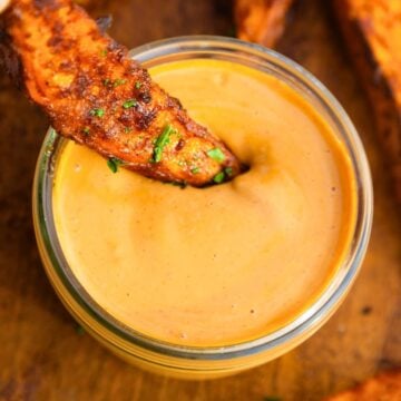 Vegan chipotle sauce in a jar.