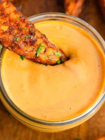 Vegan chipotle sauce in a jar.