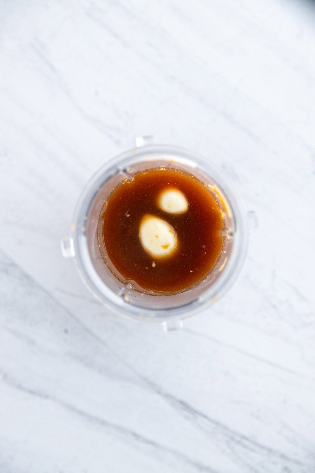 Ingredients for Asian peanut sauce in a blender.