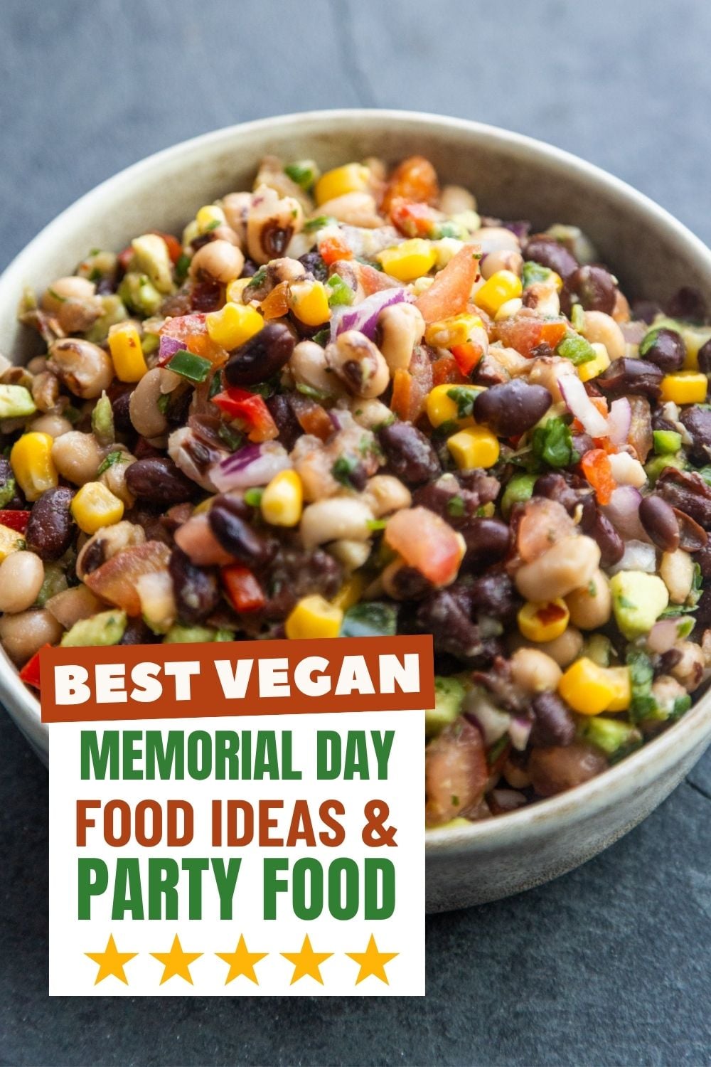 Cowboy caviar in a bowl.