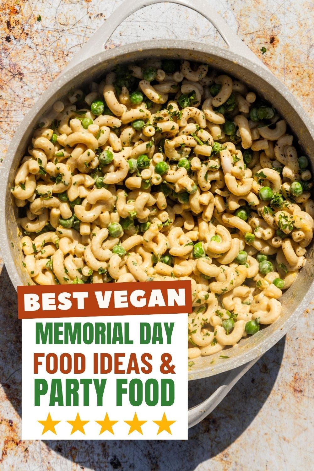 Garlic pasta salad in a bowl.