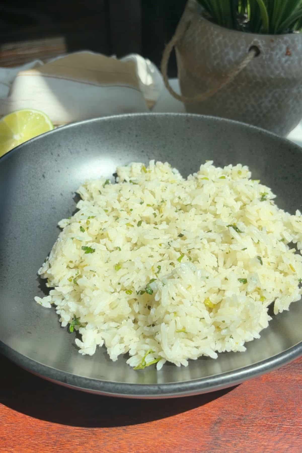 Rice in a bowl.