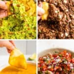 Collage of various taco bar ideas.