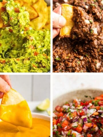 Collage of various taco bar ideas.