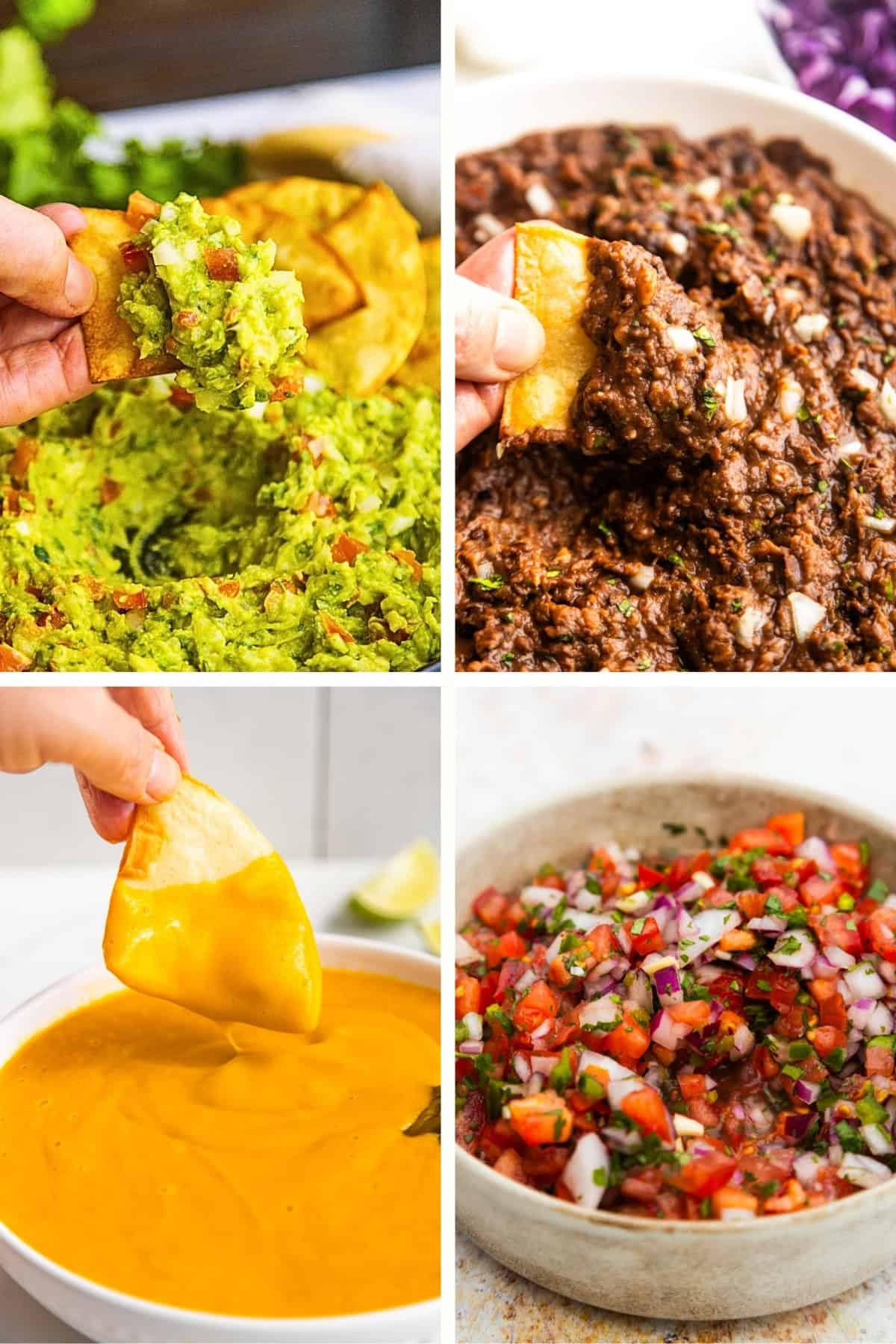 Collage of different taco bar ideas.